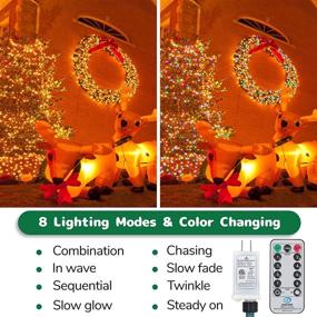 img 1 attached to 🎄 Bexdir Christmas Lights: 76 FT 300 LED String Lights for Outdoor/Indoor Decorations, 8 Modes, Waterproof & Dimmable - Multi-Color