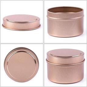 img 1 attached to 🕯️ Aneco Rose Gold Candle Tin Set: 12 Pieces, 4 Ounce Candle Jars with Lids for Crafts, Storage & More