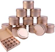 🕯️ aneco rose gold candle tin set: 12 pieces, 4 ounce candle jars with lids for crafts, storage & more logo