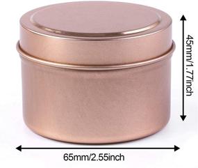 img 3 attached to 🕯️ Aneco Rose Gold Candle Tin Set: 12 Pieces, 4 Ounce Candle Jars with Lids for Crafts, Storage & More