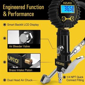 img 3 attached to 🔧 High-Pressure Digital Tire Inflator with Gauge, 200 PSI, Heavy-Duty Air Compressor Kit, including Rubber Hose, Lock-on Air Chuck, and Quick Connect Coupler