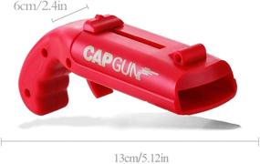 img 2 attached to 🍾 Ultimate Cap Gun Bottle Opener: Fun Launcher Shooter for Creative Games, Family Party, Bar, Outdoor Barbecue - Black & Red Plastic.