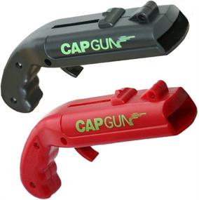 img 4 attached to 🍾 Ultimate Cap Gun Bottle Opener: Fun Launcher Shooter for Creative Games, Family Party, Bar, Outdoor Barbecue - Black & Red Plastic.