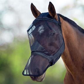 img 3 attached to 🎭 Premium Harrison Howard CareMaster Fly Mask Standard with Nose - Sleek Piano Black Design for Ultimate Protection