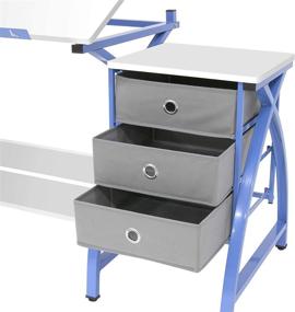 img 1 attached to 🎨 SD Studio Designs Comet Craft Table Set: Adjustable Top & Stool in Blue/White