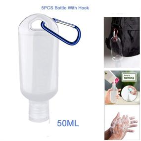 img 2 attached to 5pcs Bulk Refillable Hand Sanitizer Keychain Containers- Travel Size Squeeze Bottles for Toiletries