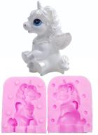 🦄 small unicorn with horn silicone mold - moldfun 3d craft mould for fondant, cake/cupcake topper decorating, bath bomb, soap, chocolate, polymer clay, plaster, crayon logo