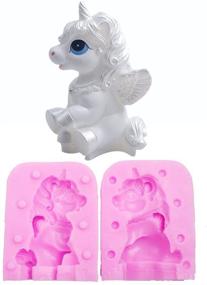 img 4 attached to 🦄 Small Unicorn with Horn Silicone Mold - MoldFun 3D Craft Mould for Fondant, Cake/Cupcake Topper Decorating, Bath Bomb, Soap, Chocolate, Polymer Clay, Plaster, Crayon