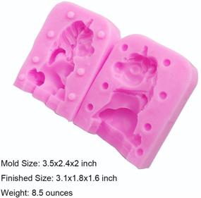 img 3 attached to 🦄 Small Unicorn with Horn Silicone Mold - MoldFun 3D Craft Mould for Fondant, Cake/Cupcake Topper Decorating, Bath Bomb, Soap, Chocolate, Polymer Clay, Plaster, Crayon