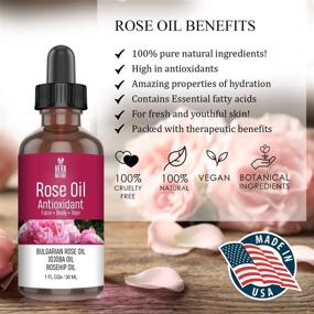 img 3 attached to 🌹 Pure Rose Antioxidant Essential Oil in Jojoba & Rosehip Oil - Therapeutic Grade (30ML/1oz) - Made in USA