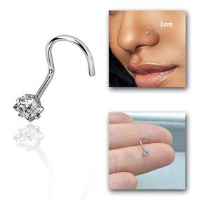 img 2 attached to Unihubys 16Pcs Professional Nose Piercing Kit - 20G Nose Rings 👃 Studs, Needles, Clamps, Gloves, Stainless Steel Body Jewelry for Men and Women