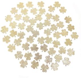 img 3 attached to 🍀 Mybbshower Glitter Gold Clover Stickers: Lucky Shamrock Wall Decal Set for St. Patrick's Day Party Decorations - 100 Pieces