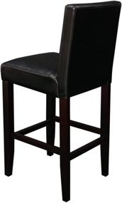 img 2 attached to 🪑 Black Monsoon Pacific Villa Faux Leather Counter Stool Set, 2 Pieces