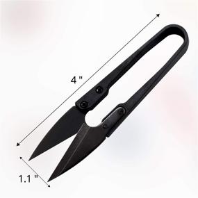 img 3 attached to 🔪 Anley 4-Inch Sewing Scissors Set - Carbon Steel Trimming Nipper Yarn Lightweight Thread Cutter - Portable Mini Embroidery Clipper Stitching Snip for DIY, Household Supplies (12 Pieces, Black)