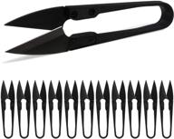 🔪 anley 4-inch sewing scissors set - carbon steel trimming nipper yarn lightweight thread cutter - portable mini embroidery clipper stitching snip for diy, household supplies (12 pieces, black) logo