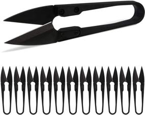 img 4 attached to 🔪 Anley 4-Inch Sewing Scissors Set - Carbon Steel Trimming Nipper Yarn Lightweight Thread Cutter - Portable Mini Embroidery Clipper Stitching Snip for DIY, Household Supplies (12 Pieces, Black)