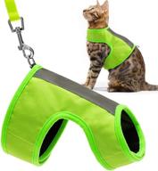 🐱 expawlorer reflective cat jacket harness with leash set: safety vest for small pets – fluorescent green logo