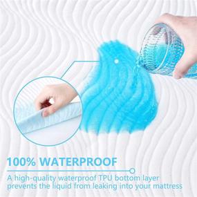 img 1 attached to 🛏️ Premium 3D Air Fabric Breathable Noiseless Queen Size Waterproof Mattress Protector - Washable Mattress Pad, Vinyl-Free, Soft Mattress Cover