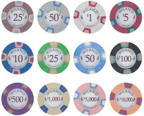 img 1 attached to Milano Casino Grade Clay Poker Chip 10-Gram by Claysmith Gaming - Pack of 50