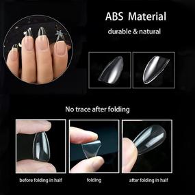 img 2 attached to Clear Full Cover Almond Shaped Acrylic Nail Tips - 500pcs False Nails Tips with Case for DIY Nail Art, Available in 10 Sizes