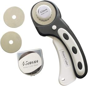 img 3 attached to Fabric Rotary Cutter - 45mm Vinyl and Fabric Cutter with Safety Lock and Scissors - Sewing Supplies for Right and Left-Handed Users - Includes 2 Replacement Blades