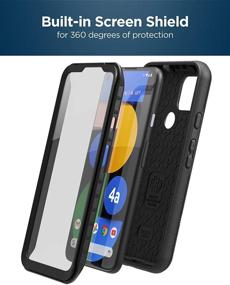 img 2 attached to 📱 Rebel Shield Encased Google Pixel 4a 5G Case with Belt Clip, Screen Protector, and Holster - Heavy Duty Full Body Cover with Built-in Screen Guard in Black