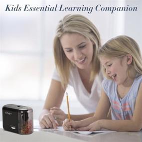 img 3 attached to Electric Pencil Sharpener with Auto-Stop, Heavy Duty Blade - Ideal for No.2/Colored Pencils: Perfect for Classroom, Office, Home, Kids, Teachers, and Artists!