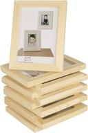 enhance your space with wallniture alps diy wall decor picture frames - set of 10, display 4x6 inch photos: table top or wall mount, natural finish логотип