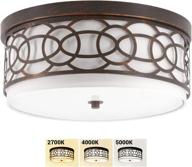 💡 modern drum shade flush mount ceiling light with dimmable led bulbs - perfect for bedroom, dining room, hallway, and living room décor логотип