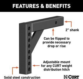 img 2 attached to 🔧 CURT 17120 Замена шипа рамы равномерного распределения нагрузки, 2-дюймовый приемник, падение 5-5/8 дюйма, подъем 8-7/8 дюйма.