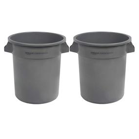 img 4 attached to 2-Pack of AmazonCommercial Heavy Duty Round Trash/Garbage Cans - 10 Gallon Capacity, Grey
