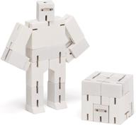 🤖 cubebot micro white by areaware: a compact and modern robot puzzle" logo