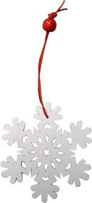 img 2 attached to ❄️ khevga 18 Wood Snowflake Christmas Tree Ornaments - White Snowflakes for Tree Decoration