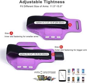 img 1 attached to 📱 VMe Multicolor Abstract and Fun Design Running Armband for iPhone X, Xs, Xr, 8, 7, 6, Galaxy S9, S8, S7, S10 with Adjustable Band, Key/Card Slot - Stylish Sports Armband