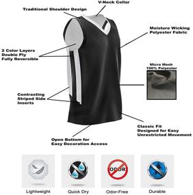 img 2 attached to 👕 Boys' Active Reversible Performance Athletic Basketball Scrimmage Apparel