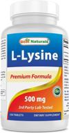 🌿 naturals l-lysine 500 mg - 250 tablets: enhancing your health logo