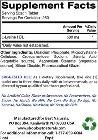 img 3 attached to 🌿 Naturals L-Lysine 500 mg - 250 Tablets: Enhancing Your Health