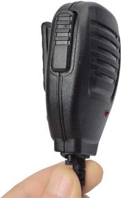 img 2 attached to 🎤 HYS Compact Speaker Mic with LED Light: Handheld Shoulder Remote Microphone for BF-UV3R, BF-T1 T6, Yeasu FT-10R FT-40R FT-50R FT-60R FT-70D Walkie-Talkies