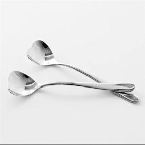 img 2 attached to 🍨 Alessi Biglove Ice Cream Spoons - Set of 4, Silver Color - Perfect for Desserts!