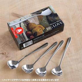 img 3 attached to 🍨 Alessi Biglove Ice Cream Spoons - Set of 4, Silver Color - Perfect for Desserts!