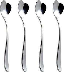 img 4 attached to 🍨 Alessi Biglove Ice Cream Spoons - Set of 4, Silver Color - Perfect for Desserts!