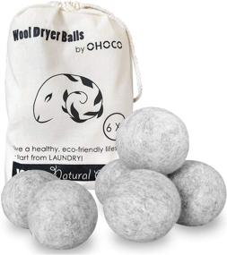 img 4 attached to 🐑 Organic Natural Wool Dryer Balls - 6 Pack XL, Fabric Softening, Anti Static, Baby Safe, No Lint, Odorless, Reusable Gray - OHOCO