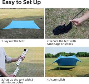 img 2 attached to 🏖️ AKASO Portable Beach Tent Canopy with UPF50+ Sun Protection – Ideal for 6-8 People; Perfect for Beach, Camping, Fishing, Backyard, Picnics; 10×10 FT Size with 2 Sturdy Poles