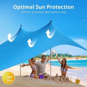 img 1 attached to 🏖️ AKASO Portable Beach Tent Canopy with UPF50+ Sun Protection – Ideal for 6-8 People; Perfect for Beach, Camping, Fishing, Backyard, Picnics; 10×10 FT Size with 2 Sturdy Poles