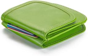 img 1 attached to 🥑 The Taxi Wallet - Smooth Leather, Yummy Avocado: A Simple, Compact Front Pocket Folding Wallet for Men & Women - Holds Cards, Coins, Bills, and ID