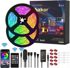 img 4 attached to Smart LED Strip Lights 50Ft with Music Sync, 5050 RGB Tape Lights 450LEDs, Remote Controller, Built-in Mic, App-Controlled for Home, Ceiling, Bedroom