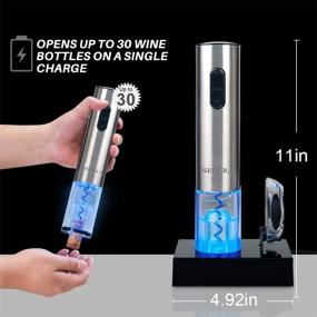 img 1 attached to 🍷 Secura Electric Wine Opener: Effortless Corkscrew Opener with Foil Cutter – Rechargeable & Stylish Stainless Steel Design