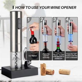 img 2 attached to 🍷 Secura Electric Wine Opener: Effortless Corkscrew Opener with Foil Cutter – Rechargeable & Stylish Stainless Steel Design