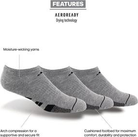 img 3 attached to 🧦 Comfortable and Durable adidas Men's Cushioned No Show Socks (3-Pack) - Ideal for Active Men