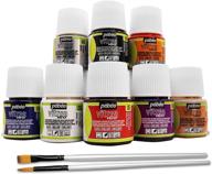 🎨 pebeo vitrea 160 glass paint set - diy stained glass craft paint & moshify brushes - 8 colors for stunning results! logo
